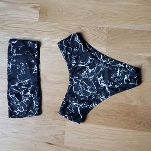 Black marble bikini